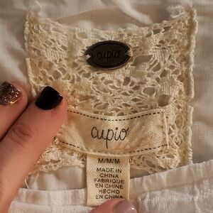 Cupio White Puff Sleeve Mini Dress